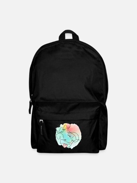 Mother, father, baby - colorful family motif - Backpack - black