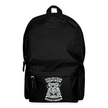 Zum Zocken Geboren Zur Schule Gezwungen Koala - Rucksack - Schwarz - Vorne
