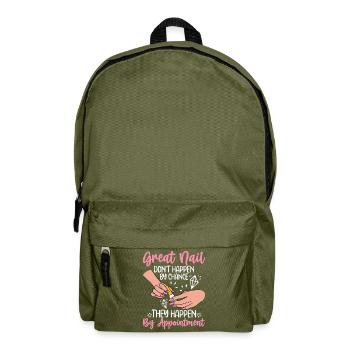 Nail Technician Nail Artist Great Nail Chance - Backpack - olive green - Front