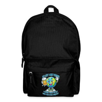 The World Seems Better Funny Beer Comic Motif - Backpack - black - Front