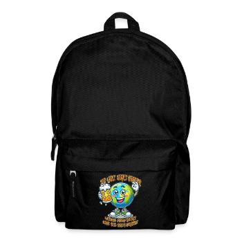 The World Seems Better Funny Beer Comic Motif - Backpack - black - Front