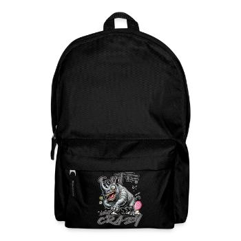 Mignon mais fou rhino style bande dessinée Motif drôle - Sac à dos - noir - Devant