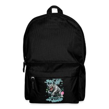 Crazy Rhino on the Edge of Madness Comic Style - Backpack - black - Front