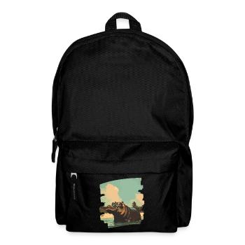 Nilpferd Retro - Rucksack - Schwarz - Vorne