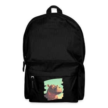 Nilpferd Retro - Rucksack - Schwarz - Vorne