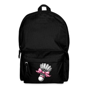Coquette Bow Badminton Shuttlecock Pink Ribbon Mom - Rucksack - Schwarz - Vorne