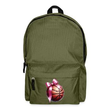 Coquette Bogen Basketball Spieler Mütter Tag Rosa - Rucksack - Olivgrün - Vorne