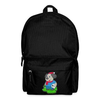 Hund Weihnachten Fußball - Rucksack - Schwarz - Vorne