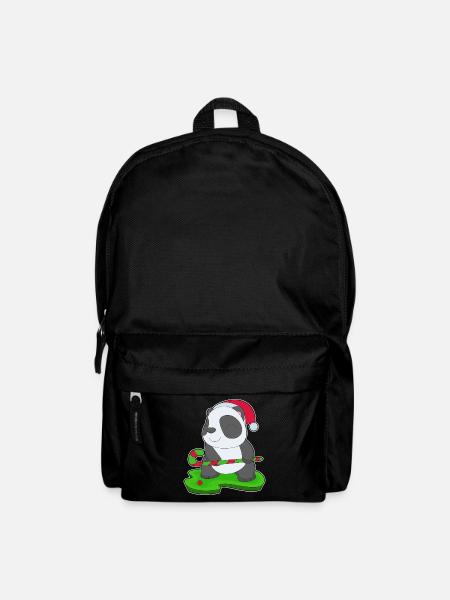 Panda Weihnachten Feldhockey - Rucksack - Schwarz