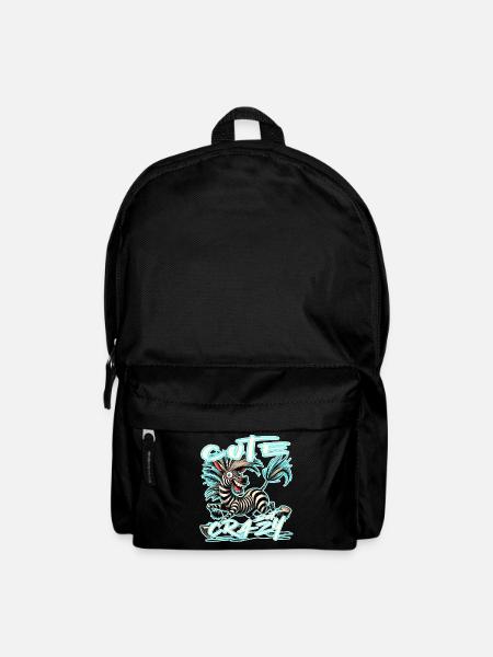 Cute but Crazy Zebra Comic Style Funny Motif - Backpack - black