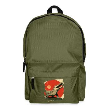 Krokodil Retro - Rucksack - Olivgrün - Vorne