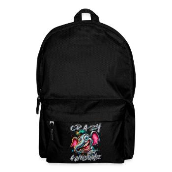 Style de bande dessinée d’éléphant fou mais génial - Sac à dos - noir - Devant