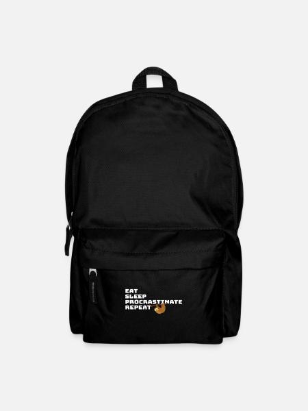 Eat Sleep Procrastinate Repeat – Lustiges Faultier - Rucksack - Schwarz