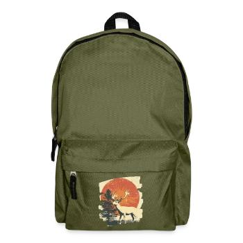Deer with antlers - Backpack - olive green - Front