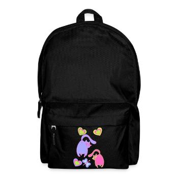 Valentin Cats Cat Heart Hearts Dear Partners - Backpack - black - Front