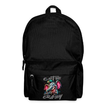 Style de bande dessinée éléphant mignon mais fou - Sac à dos - noir - Devant