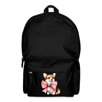 Coquette Bow Corgi Dog Mom Pink Bow Mom - Backpack - black - Front