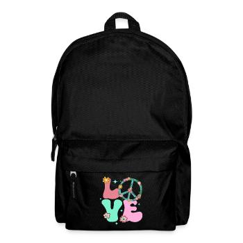 Friedenszeichen Liebe 70er Groovy Hippie - Rucksack - Schwarz - Vorne