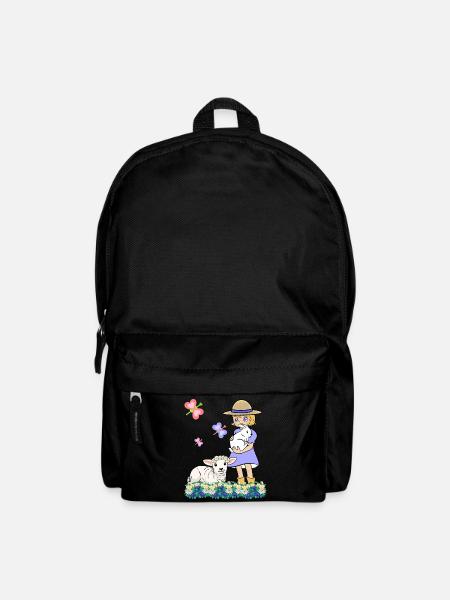 Kinder Kind Mädchen Schaf Schafe Lamm Ostern - Rucksack - Schwarz
