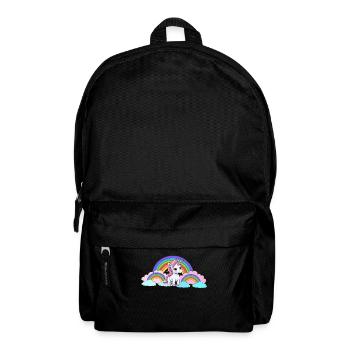 Regenbogen Einhorn Einhörner Pferd Pferde Kinder - Rucksack - Schwarz - Vorne