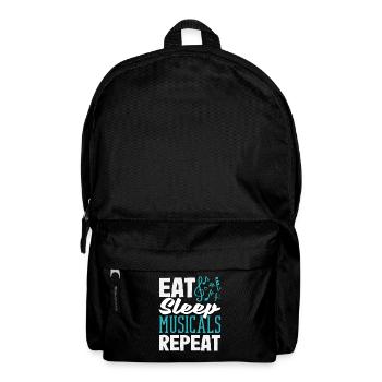 Musical Lover: Eat Sleep Musicals Repeat - Backpack - black - Front