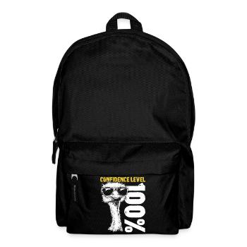 Strauß Vogel Sonnenbrille Selbstbewusst Geschenk - Rucksack - Schwarz - Vorne