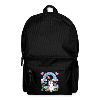 Einhorn Kind Kinder Pferd - Rucksack - Schwarz - Vorne