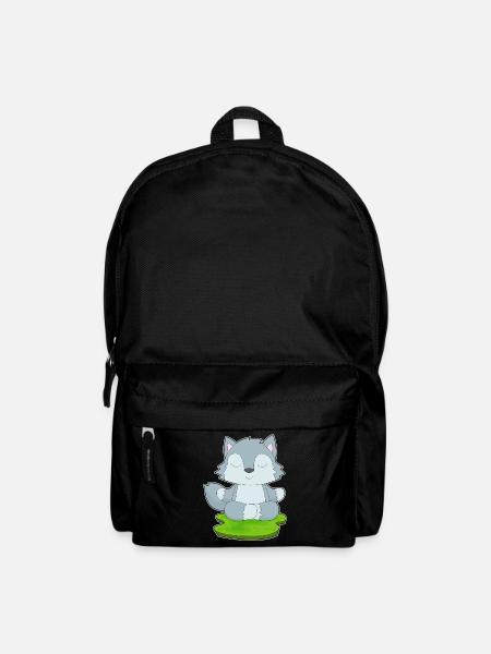 Wolf Yoga Fitness Meditation - Rucksack - Schwarz