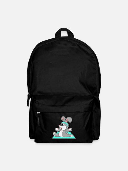 Gymnastique de fitness Yoga avec des lapins - Sac à dos - noir