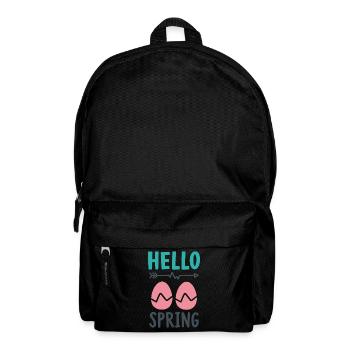 Hello Spring Spring Design with Easter Eggs - Backpack - black - Front