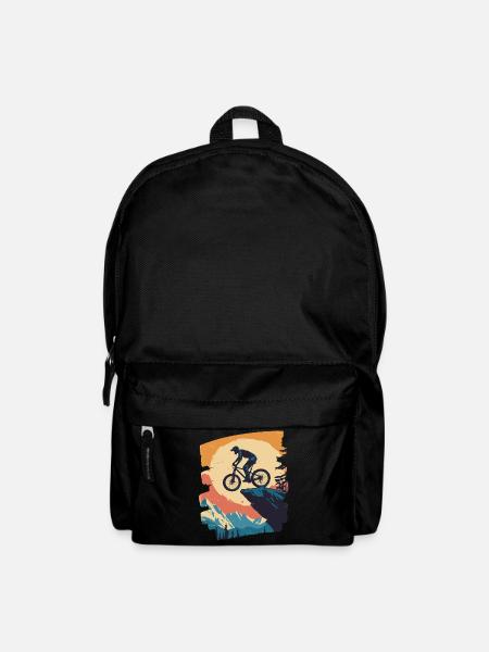 Mountainbiker Downhill Berge Radsport - Rucksack - Schwarz