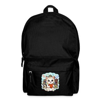 Katze Katzen Herz Kätzchen Herzen Geburtstag - Rucksack - Schwarz - Vorne