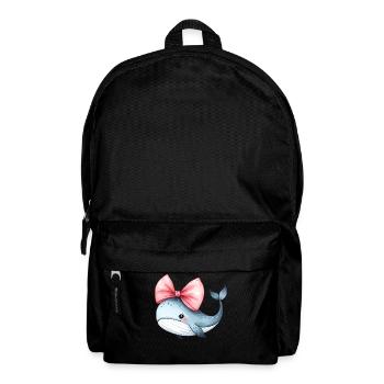 Coquette Bow Whale Ocean Animal Pink Bow Mom - Backpack - black - Front