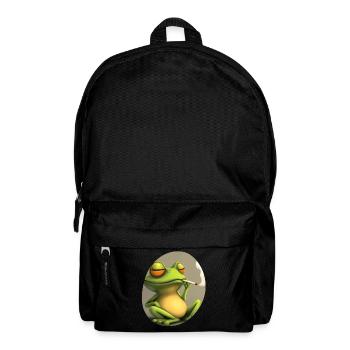 Trippy Frosch meditiert: Kiffer im Quak‑Modus - Rucksack - Schwarz - Vorne