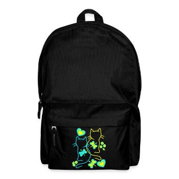 Retro Katzen Katze Vintage 80er 90er - Rucksack - Schwarz - Vorne