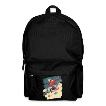 Snowboarder Pulverschnee - Rucksack - Schwarz - Vorne
