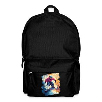 Snowboarder Pulverschnee - Rucksack - Schwarz - Vorne