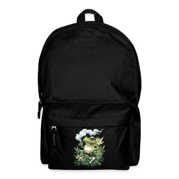 Frosch mit Joint - Rauchender Weed Frosch - Rucksack - Schwarz - Vorne