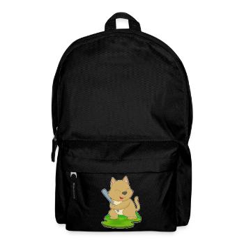 Katze Baseball Baseballschläger - Rucksack - Schwarz - Vorne