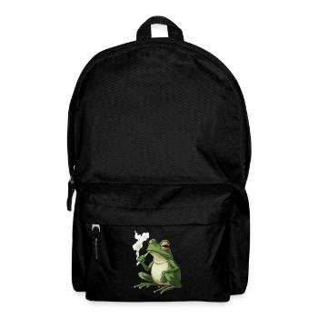 Frosch mit Zigarette im Mund - Weed Frosch Design - Rucksack - Schwarz - Vorne