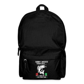 Truite, pêche, hameçon, canne à pêche, pêcheur, poisson-grenouille - Sac à dos - noir - Devant