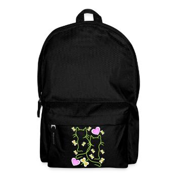 Printemps Chats Coeur Chats Enfants Enfant Bébé - Sac à dos - noir - Devant