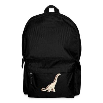 Brachiosaurus Dinosaur Retro Line Art - Backpack - black - Front