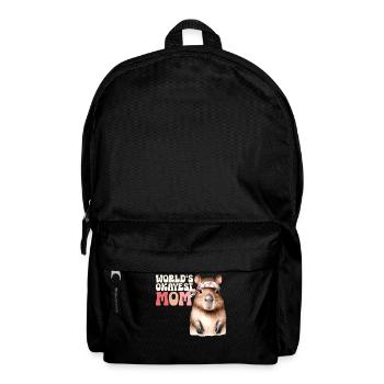 Worlds Okayest Mom Capybara Funny Mom Design - Backpack - black - Front