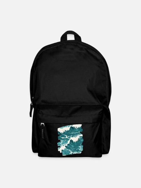 Wellen und Meer - Rucksack - Schwarz