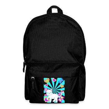 Chat Chats Enfant Enfants Bébé Rétro Coeur - Sac à dos - noir - Devant