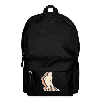 Broomball Player Team Retro Line Art - Backpack - black - Front