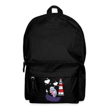 Delphin Fisch Fische maritim Kinder Kind Boot - Rucksack - Schwarz - Vorne