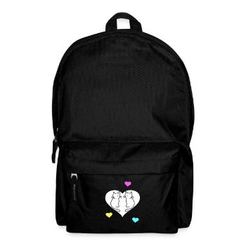Retro Cats Cat Valentine Heart Hearts Vintage - Backpack - black - Front