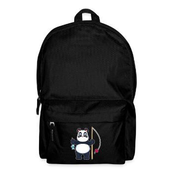 Panda Angler Fisch Angeln - Rucksack - Schwarz - Vorne